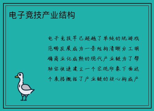 电子竞技产业结构